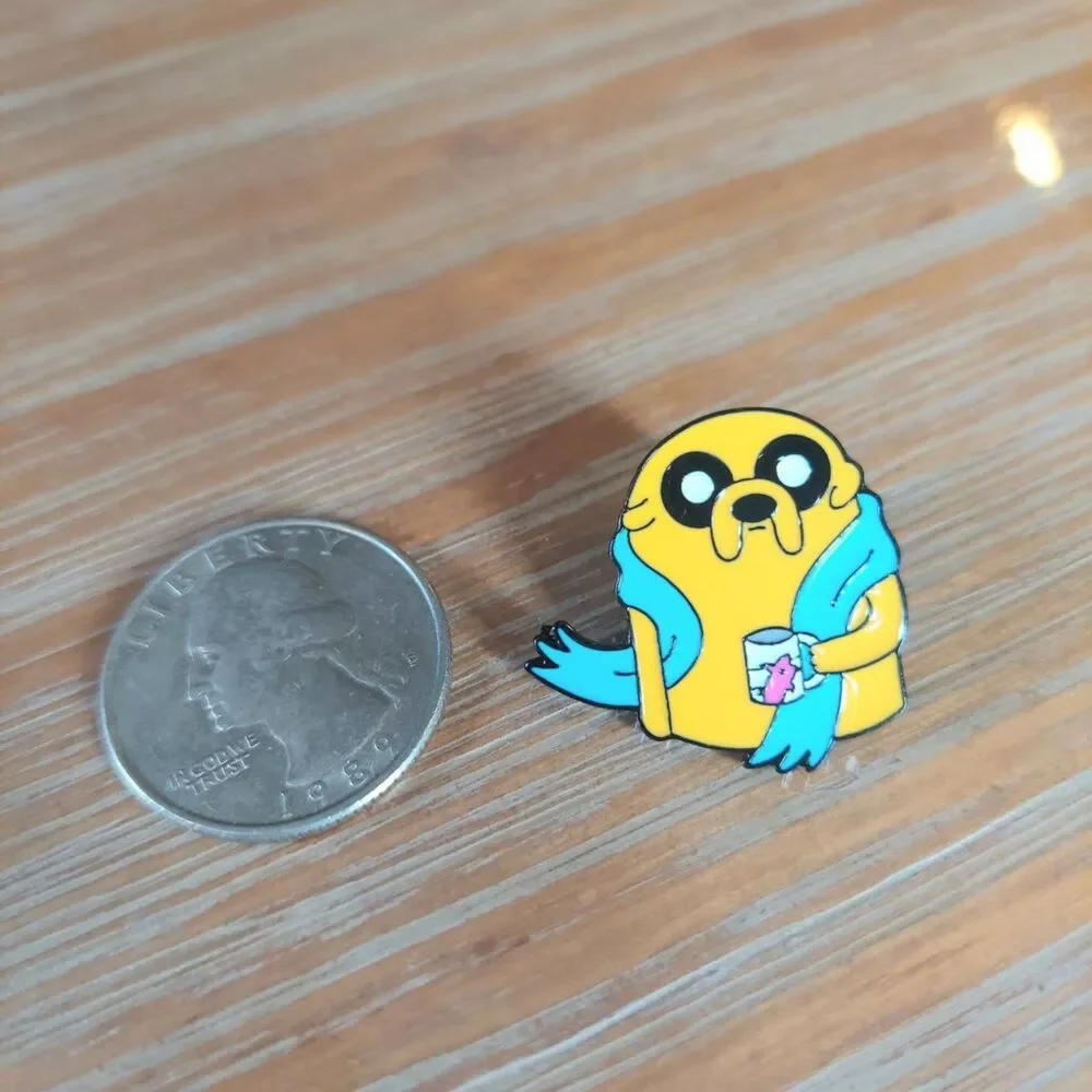 Adventure Time Pin Jake with coffee